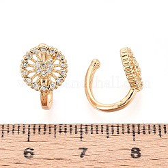 Messing Micro Pave klare Zirkonia Manschette Ohrringe&nbsp;EJEW-T047-71G