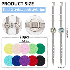 2 bracelet de montre en acier inoxydable&nbsp;BJEW-HS0001-15B