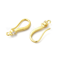 Ganci per orecchini in ottone con zirconi cubici trasparenti&nbsp;ZIRC-R112-07G
