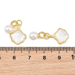 Ciondoli in ottone e conchiglia bianca naturale&nbsp;KK-CBA6A75-46G