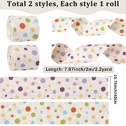 4 m 2 Farben Polka Dot Muster Stoff Seidenband Stirnbänder&nbsp;AJEW-DJ0005-70