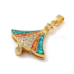 Weihnachten Messing Micro Pave Zirkonia Anhänger&nbsp;KK-H468-03A-01G
