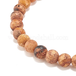 Pulseras redondas de cuentas elásticas de ágata natural&nbsp;BJEW-JB08196-01