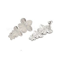 Orecchini a bottone a forma di fiore in acciaio inossidabile 304 per donna&nbsp;LS-EJEW-U020-17P