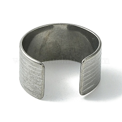 Bague de manchette ouverte rainurée en acier inoxydable 304 anti-ternissement&nbsp;RJEW-L110-044P