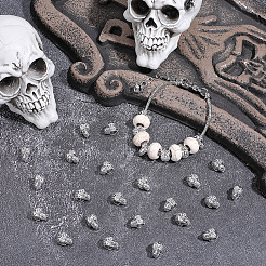 50 Stück europäische Perlen aus Totenkopflegierung&nbsp;MPDL-PA0001-02