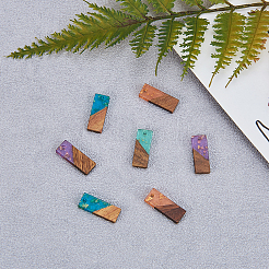 Pendentifs en résine transparente et bois de noyer&nbsp;RESI-CJ0001-70