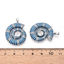Ciondoli in smalto con zirconi cubici trasparenti in ottone micro pavé&nbsp;KK-T071-28