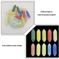 20 stücke 10 farben synthetische leucht stein doppel terminiert punkte&nbsp;FIND-CA0007-91