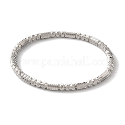Armreifen aus Edelstahl 304 mit anlaufgeschützter Textur für Damen&nbsp;BJEW-K252-02P