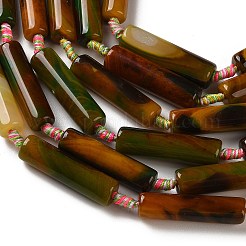 Natürliche gebänderte Achat (gefärbt und erhitzt) Perlenstränge&nbsp;G-A312-A02-01