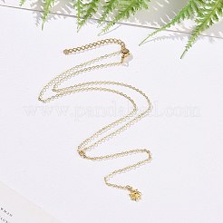 Collier lariat pendentif soleil en laiton avec chaînes câblées pour femme&nbsp;NJEW-JN04141
