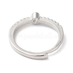 Anneaux réglables en laiton plaqué avec zircone cubique&nbsp;RJEW-S407-09P-10