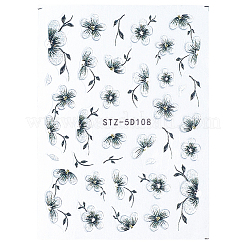 3 Stück selbstklebende Nagelkunst-Aufkleber aus ABS-Kunststoff mit Blumen&nbsp;MRMJ-SP0001-23