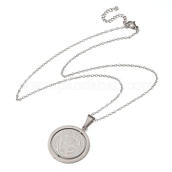 Drehbare Benediktmedaille mit Anhänger aus Edelstahl 304 für Damen&nbsp;NJEW-G187-01P