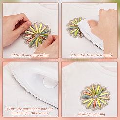 4 Stück Hotfix-Strasse in Blumenform&nbsp;DIY-HY0001-89