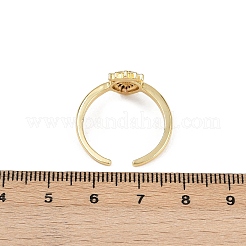 Verstellbare Manschettenringe aus Messing mit Mikropavé und Zirkonia&nbsp;RJEW-C139-14A-G