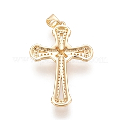 Pendentifs avec zircon cubiques à micro-pavés en laiton&nbsp;KK-M210-01G
