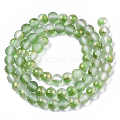 Gefrostete sprühlackierte Glasperlenstränge&nbsp;GLAA-N035-03B-C02