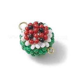 Glasperlen 3d Wassermelonen Verbinder Charms&nbsp;PALLOY-MZ00566