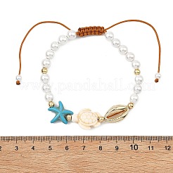 Geflochtene Armbänder aus gefärbtem synthetischem Türkis&nbsp;BJEW-JB13806