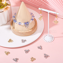 12 pièces 2 couleurs laiton micro pavé pendentifs en zircone cubique claire&nbsp;KK-BBC0015-63