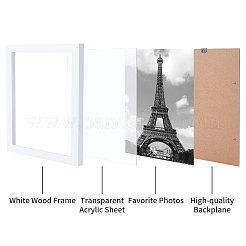 Cadre photo en bois&nbsp;DJEW-WH0050-08A