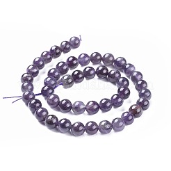 Natürlichen Amethyst runde Perle Stränge&nbsp;G-I168-08-8mm