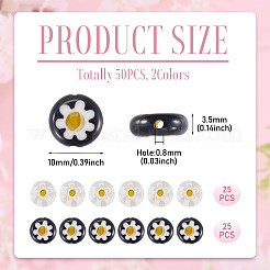 50 pièce de perles millefiori en verre soufflé faites à la main&nbsp;LAMP-TADJ0001-03A
