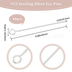 40 Stück 925 Sterlingsilber-Kettennadeln&nbsp;STER-BBC0002-16A