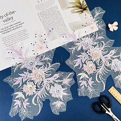 Applique en strass acrylique polyester broderie paillettes abs&nbsp;FIND-WH20019-165A-03