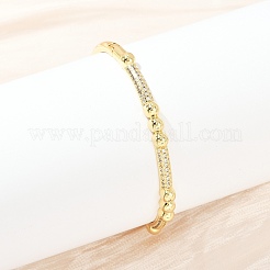 Messing Micro Pave klare Zirkonia Armreifen&nbsp;BJEW-F504-03G