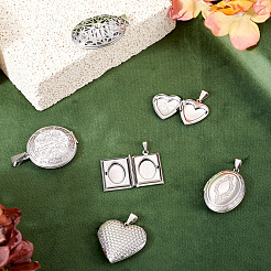 6 Stück 6 Stile Medaillon-Anhänger aus 316 Edelstahl&nbsp;STAS-TA0003-24