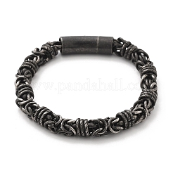 304 bracciali in acciaio inox con catene bizantine per donna e uomo&nbsp;BJEW-A031-04E-AS