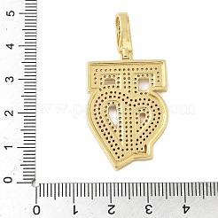 Pendenti in zirconi cubici trasparenti in micro pavè di ottone&nbsp;KK-B141-04G-02