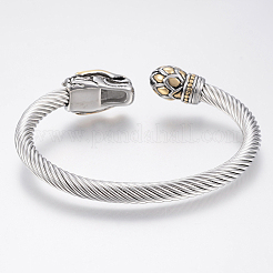 304 Edelstahl-Manschettenarmreifen Drehmoment-Armreifen&nbsp;BJEW-H570-09