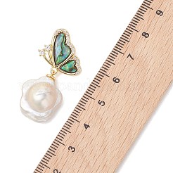 Natürliche Keishi-Perle mit Anhängern aus Paua-Muscheln&nbsp;PALLOY-JF05248