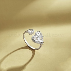 Rhodinierter Geburtssteinring aus 925 Sterlingsilber&nbsp;RJEW-F150-52P