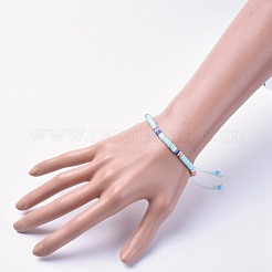 Verstellbare handgefertigte geflochtene Perlenarmbänder aus Fimo&nbsp;BJEW-JB04640-M