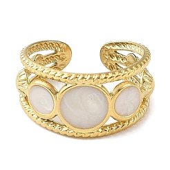 Anelli aperti in acciaio inossidabile 304 smaltati per donna&nbsp;RJEW-F166-18G-01