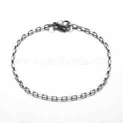 Bracciali a catena a maglie quadrate in acciaio inossidabile chirurgico 316 anti-appannamento&nbsp;BJEW-JB01865