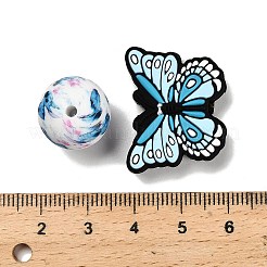 25 perles focales en silicone en forme de papillon et de ronde&nbsp;SIL-L005-02A