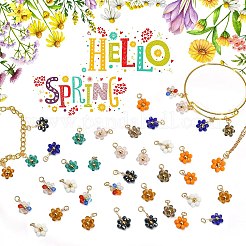 27pcs pendentifs en verre 9 couleurs&nbsp;GLAA-CJ0001-83