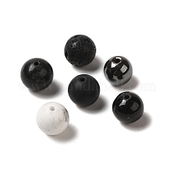 120 pz 6 stili di perle rotonde di pietre preziose miste naturali e sintetiche&nbsp;G-XCP0001-10