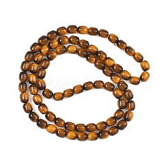 Colliers de perles de verre teintées imitation œil de tigre&nbsp;GLAA-H040-02E