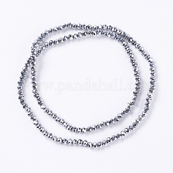 Galvanisieren Glasperlen Strang&nbsp;LS-EGLA-D009-27