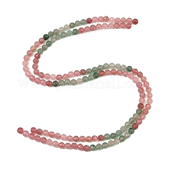 Fili di perline di quarzo fragola rosso e verde naturale&nbsp;GG-NH0006-A02-6mm