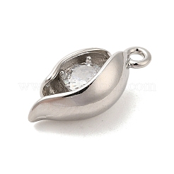 Pendenti con tema animali marini in ottone platino micro pavé di zirconi cubici trasparenti&nbsp;KK-U031-01P-01