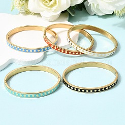 Bracciali in acciaio inossidabile smaltato 304&nbsp;BJEW-D408-41G