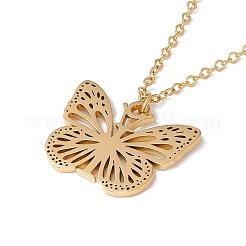 Lettera iniziale con collana pendente a farfalla&nbsp;NJEW-C026-01G-I